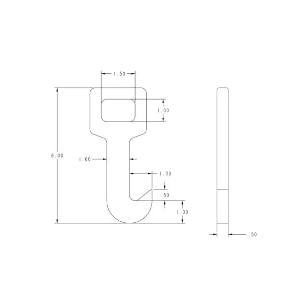 Machining & Welding By Olsen, Inc. M&W Battery J Hook, Yellow 2000 LB Capacity 22094 Zoro